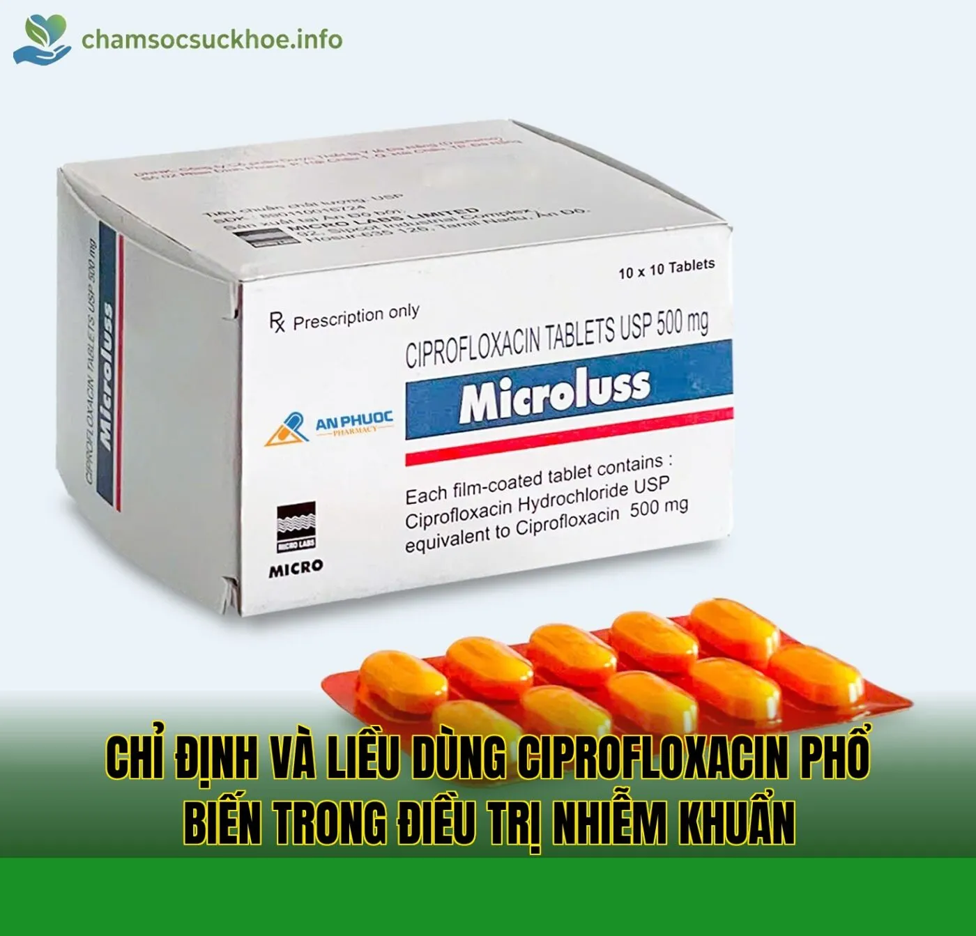 Chỉ định và liều dùng Ciprofloxacin phổ biến trong điều trị nhiễm khuẩn
